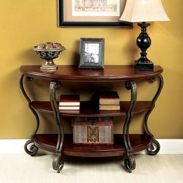 Furniture Of America Raiz Traditional Cherry Solid Wood Console Table With Regard To Heartwood Cherry Wood Console Tables (View 13 of 20)