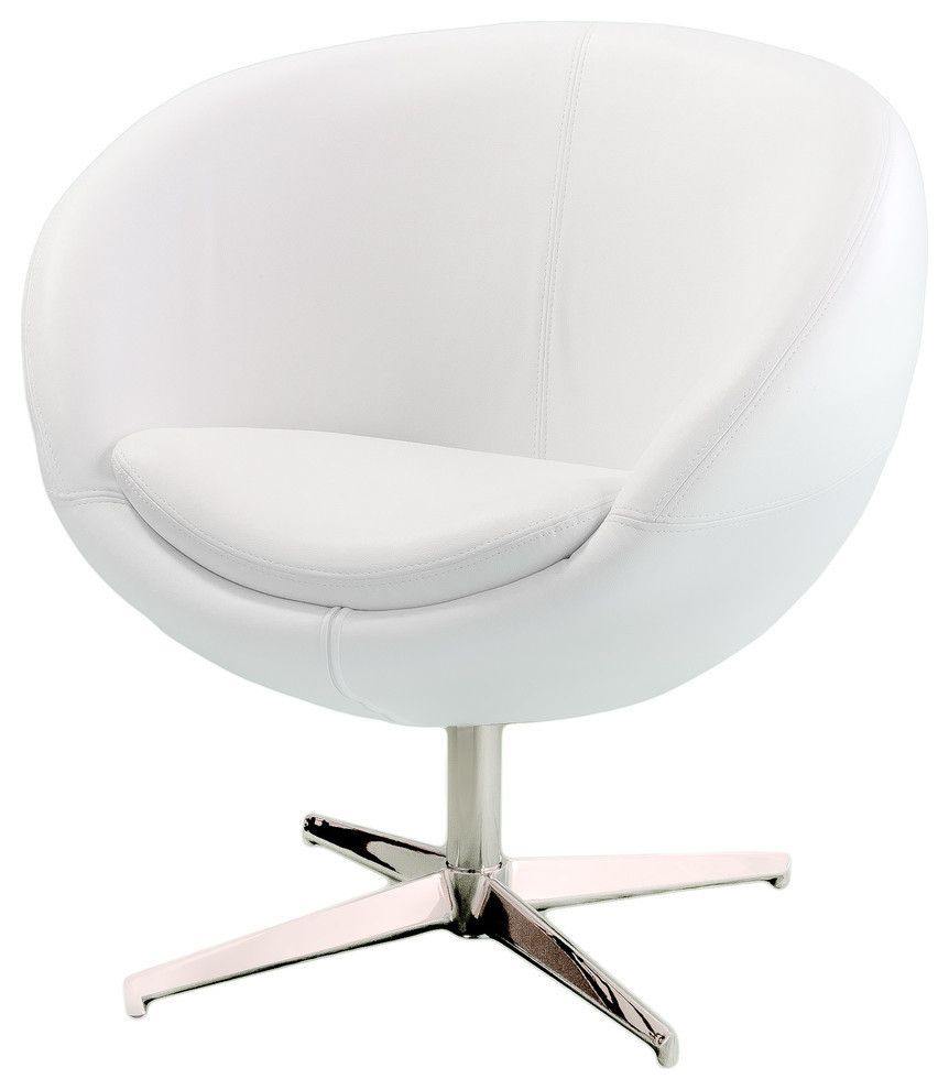 Gdf Studio Sphera Modern Design White Accent Chair – Contemporary With Regard To White Textured Round Accent Stools (View 5 of 20)