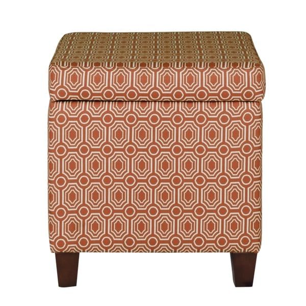 Geometric Patterned Square Wooden Ottoman With Lift Off Lid Storage With Regard To Brushed Geometric Pattern Ottomans (View 6 of 20)