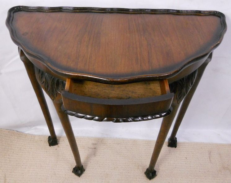 Georgian Style Half Round Walnut Console Table Intended For Round Console Tables (View 17 of 20)