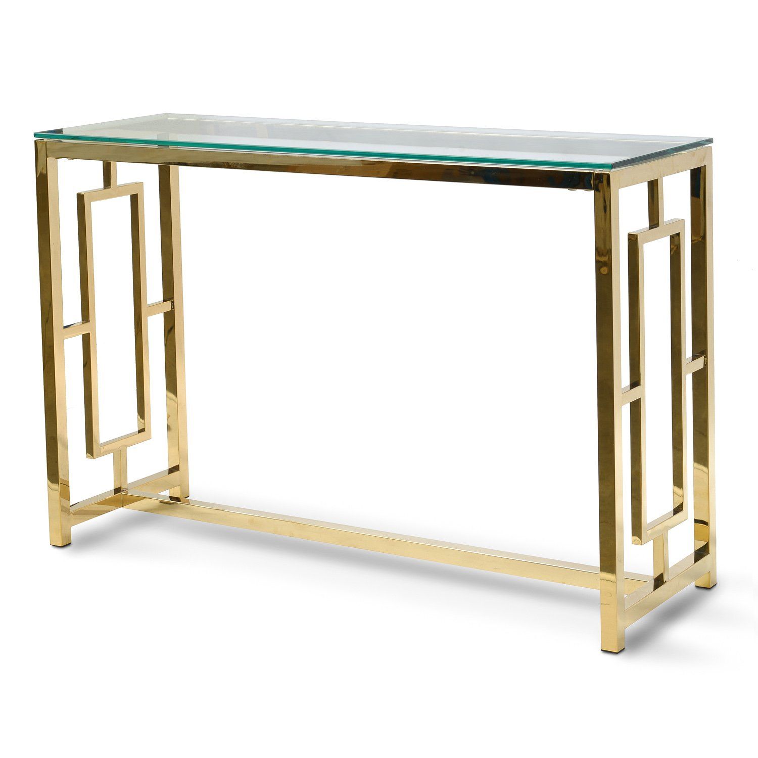 Glass Console Table – Gold | The Interior Designer With Regard To Gold And Clear Acrylic Console Tables (View 15 of 20)