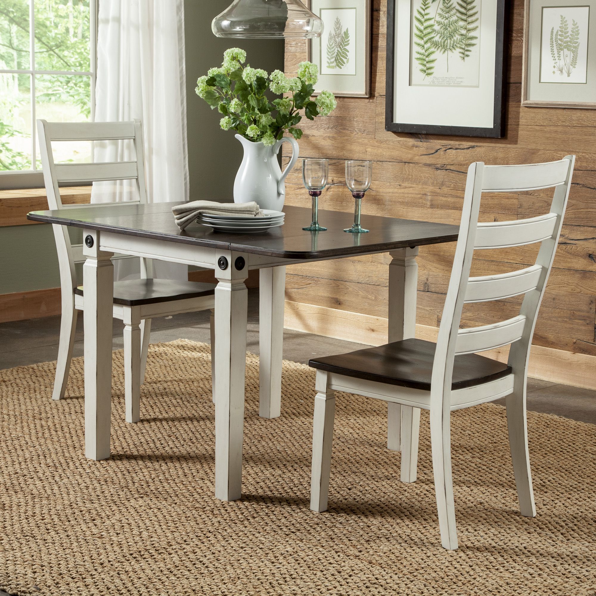 Glennwood Drop Leaf Table | White & Charcoal – Intercon Furniture Regarding White Grained Wood Hexagonal Console Tables (View 15 of 20)