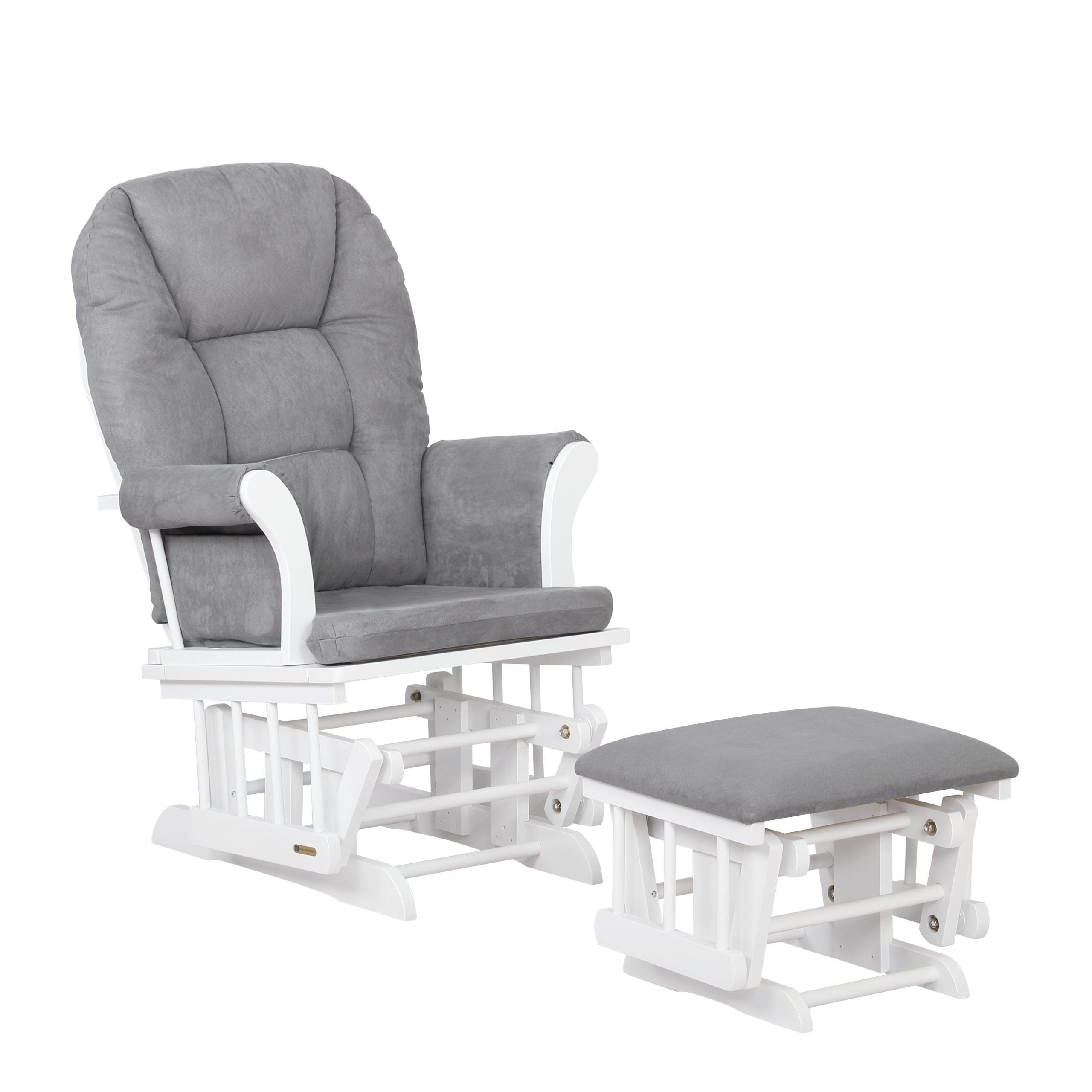 Glider Chair And Ottoman Combo – White/light Grey – 7083cb. (View 19 of 20)