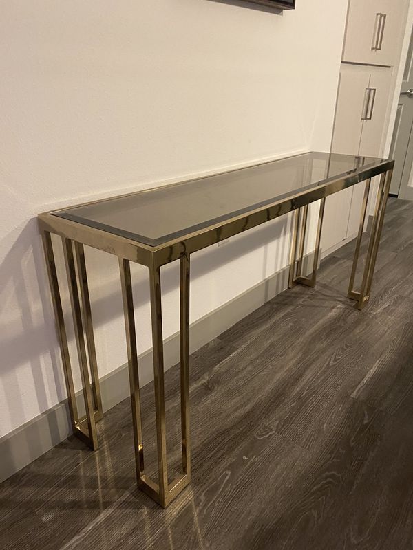 Gold Console Table / Entry Table For Sale In Phoenix, Az – Offerup Inside Antiqued Gold Rectangular Console Tables (View 19 of 20)