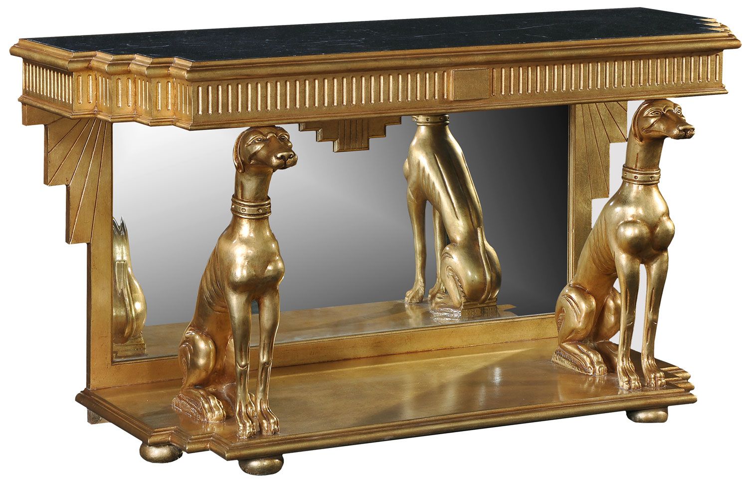 Gold Leaf Console Table – Antique Finish, Console / Hall Tables From Pertaining To Antique Blue Gold Console Tables (View 5 of 20)