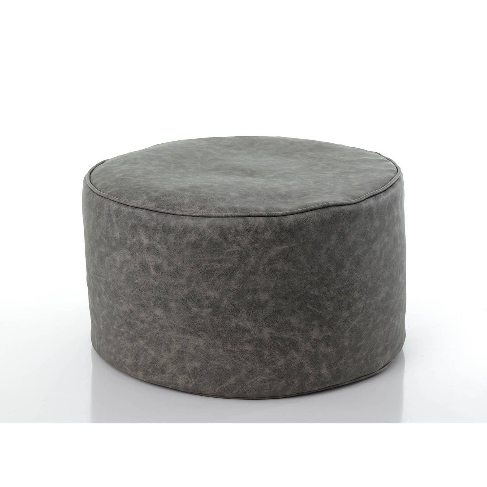 Gold Medal Luxe Faux Leather Round Ottoman – Walmart – Walmart Throughout Gold Faux Leather Ottomans With Pull Tab (View 5 of 20)
