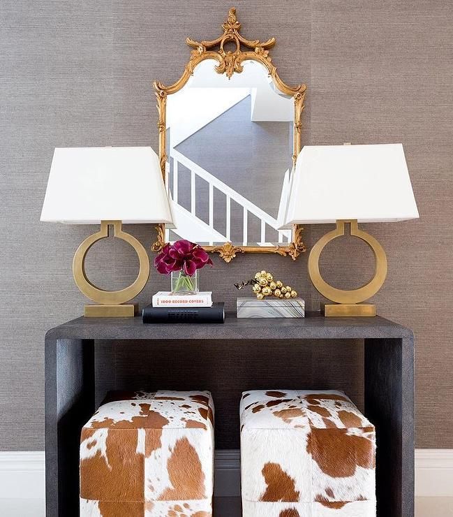 Gorgeous Black Console Table Not Only Provides Space Below For Two Hide Regarding Square Black And Brushed Gold Console Tables (View 17 of 20)