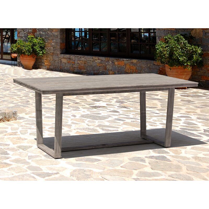 Gracie Oaks Joanne Casual Contemporary Driftwood Grey Outdoor Dining Intended For Gray Driftwood Storage Console Tables (View 17 of 20)