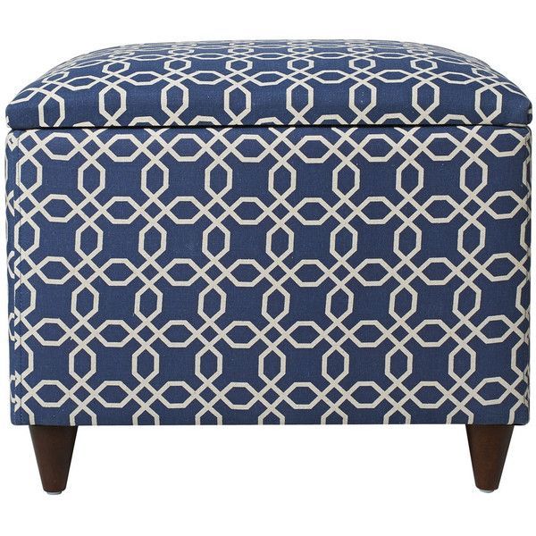 Green Jennifer Taylor Blue Storage Ottoman | Blue Storage Ottoman Within Green Fabric Square Storage Ottomans With Pillows (View 11 of 20)