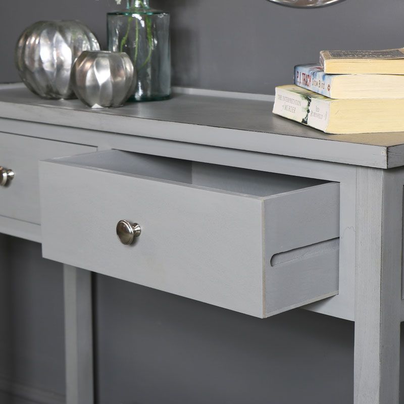 Grey 2 Drawer Console Table – Windsor Browne For Gray And Black Console Tables (View 10 of 20)