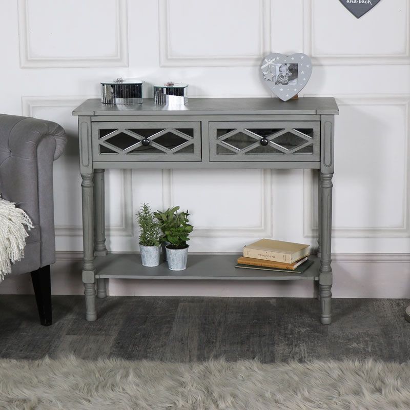 Grey Mirrored Console Table Vienna Range – Melody Maison® Throughout Large Modern Console Tables (View 7 of 20)