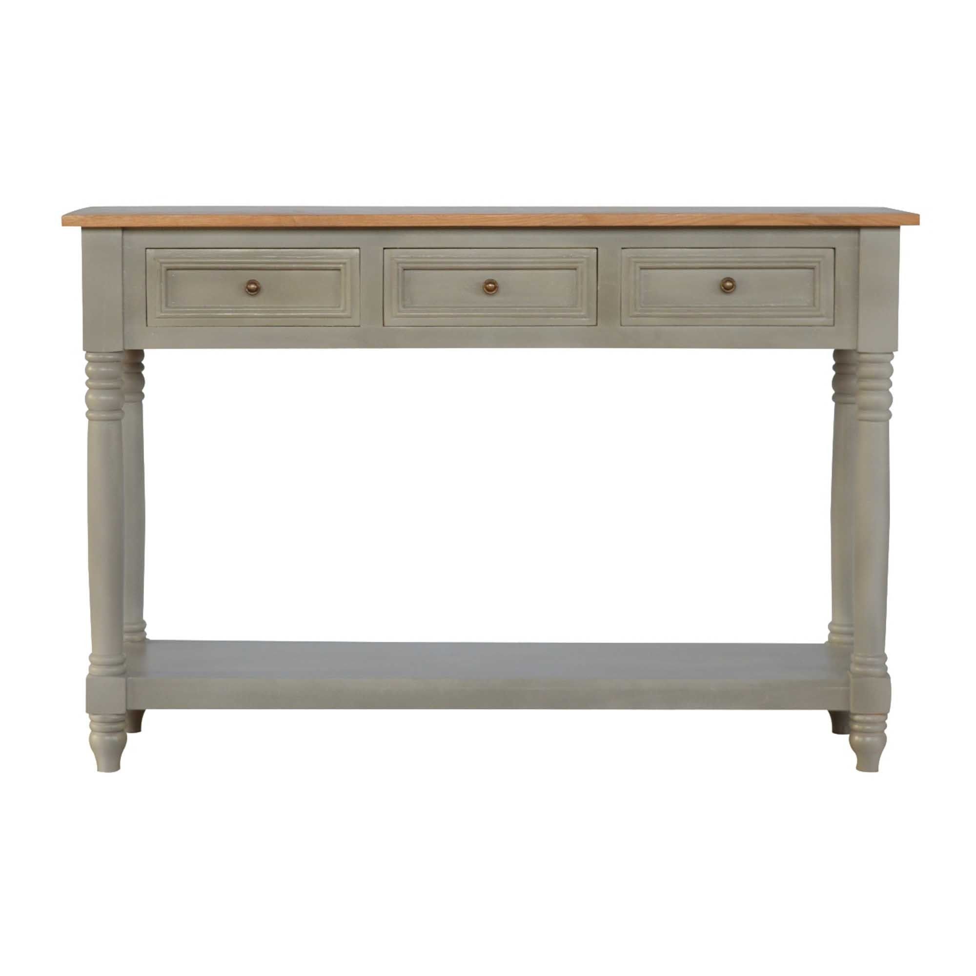 Grey Painted Console Table With Turned Legs | Lounge | Console Tables Inside Gray And Gold Console Tables (View 14 of 20)
