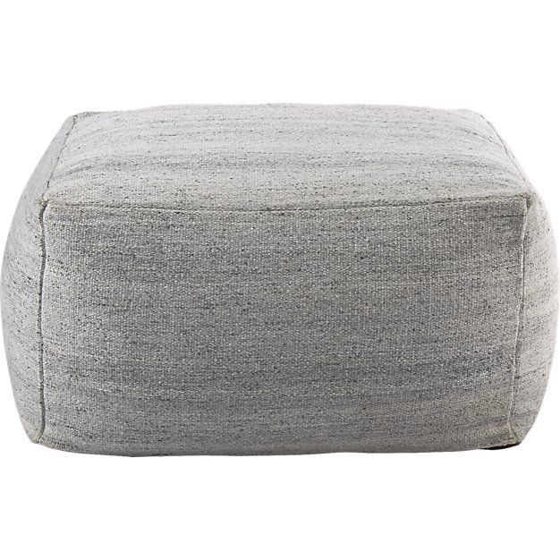Grey Pouf Ottoman – Home Designing Inside Light Gray Cylinder Pouf Ottomans (View 8 of 20)