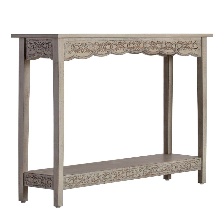 Grey Washed Carved Wooden Console Table | Shop Online | Free Delivery Inside Gray Wash Console Tables (View 10 of 20)