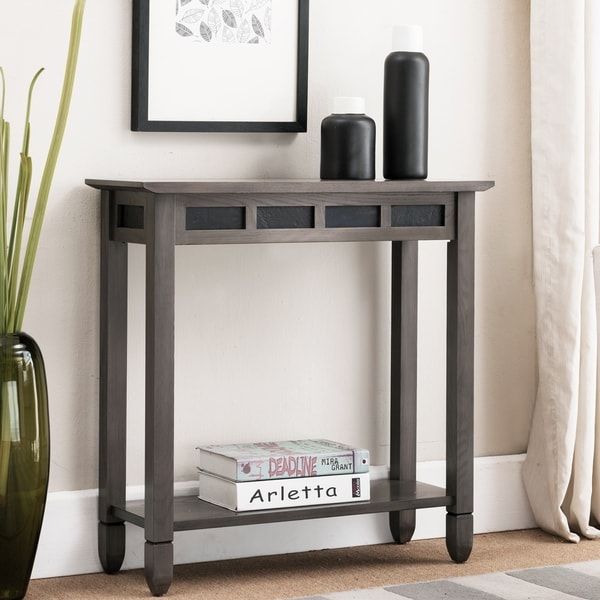 Grey Wood Hall Console Table – Overstock – 19510765 Within Gray Wood Veneer Console Tables (View 17 of 20)