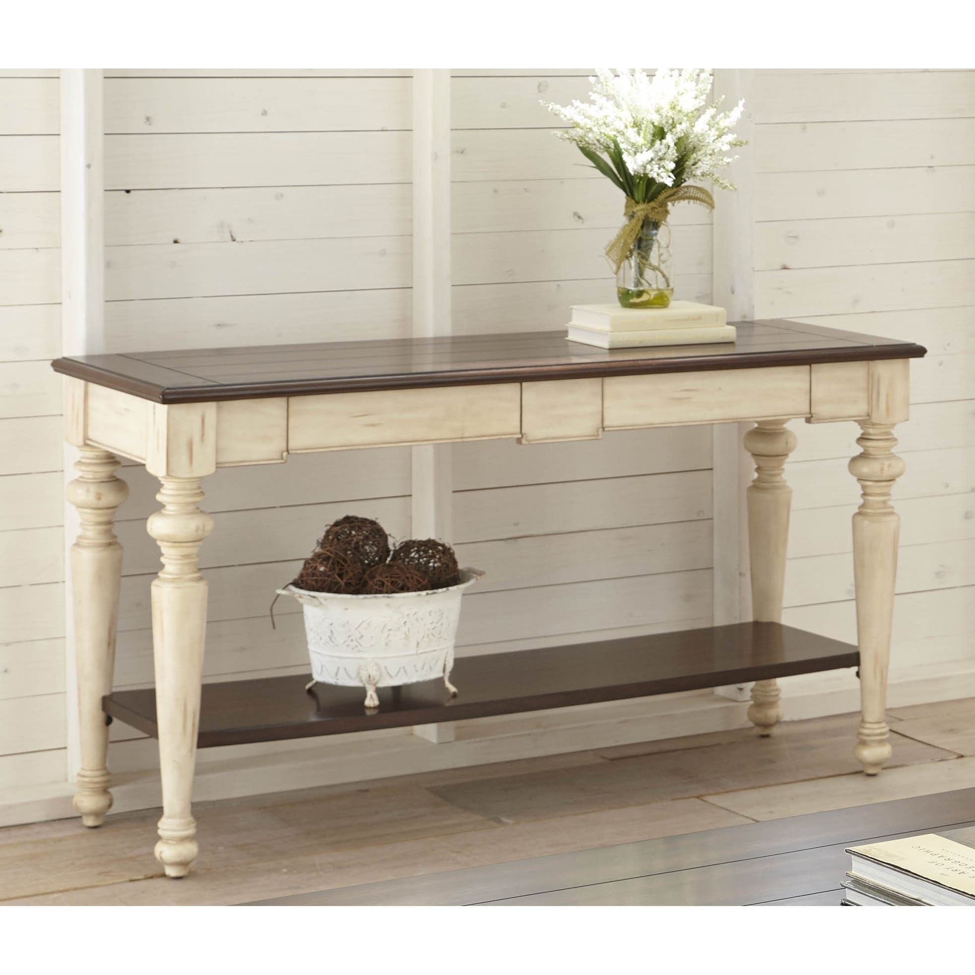 Greyson Living Maison Rouge Waldo Walnut/ Antique White Finish Wood And Intended For Wood Veneer Console Tables (View 2 of 20)
