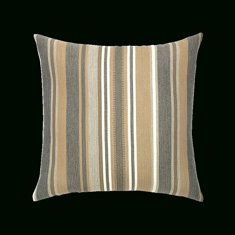 Grigio Stripe | Outdoor Pillows, Stripe Pillow, Grey Outdoor Pillows For Beige And Dark Gray Ombre Cylinder Pouf Ottomans (View 15 of 20)