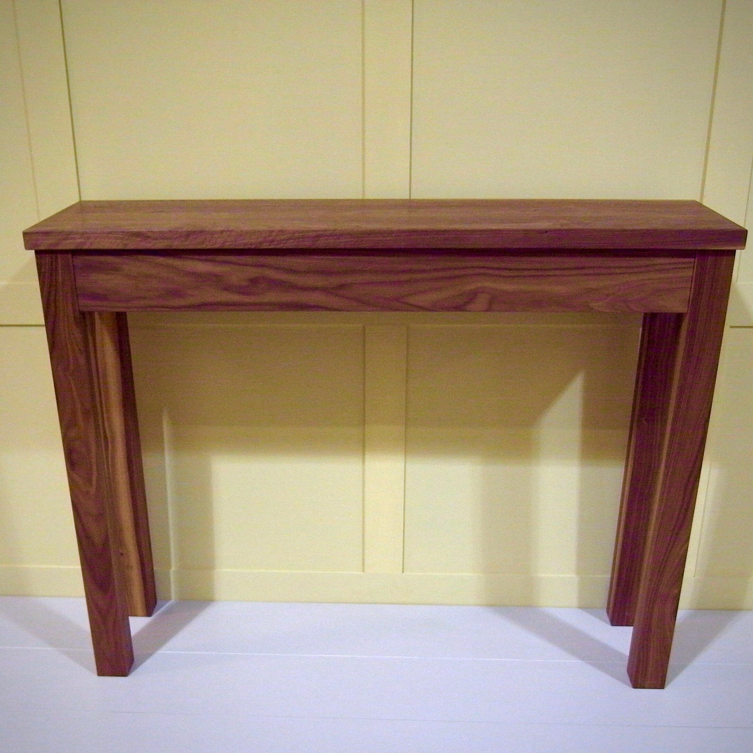 Hallway Console Table In Dark Solid Walnut Wood Within Dark Walnut Console Tables (View 14 of 20)