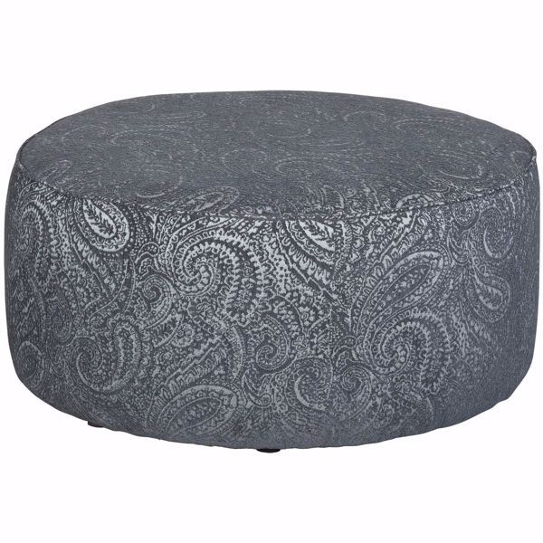 Hamptons Dark Blue Paisley Cocktail Ottoman 140 Bono Cobalt | | Afw Intended For Dark Blue Fabric Banded Ottomans (View 18 of 20)