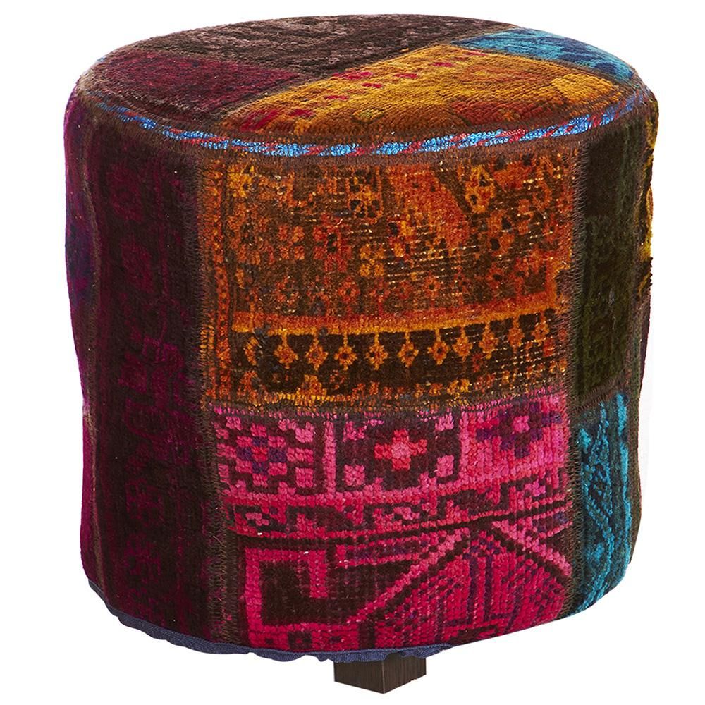 Hand Knotted Persian Pat Ottoman Ok – Accessories, Ottomans For Traditional Hand Woven Pouf Ottomans (View 4 of 20)