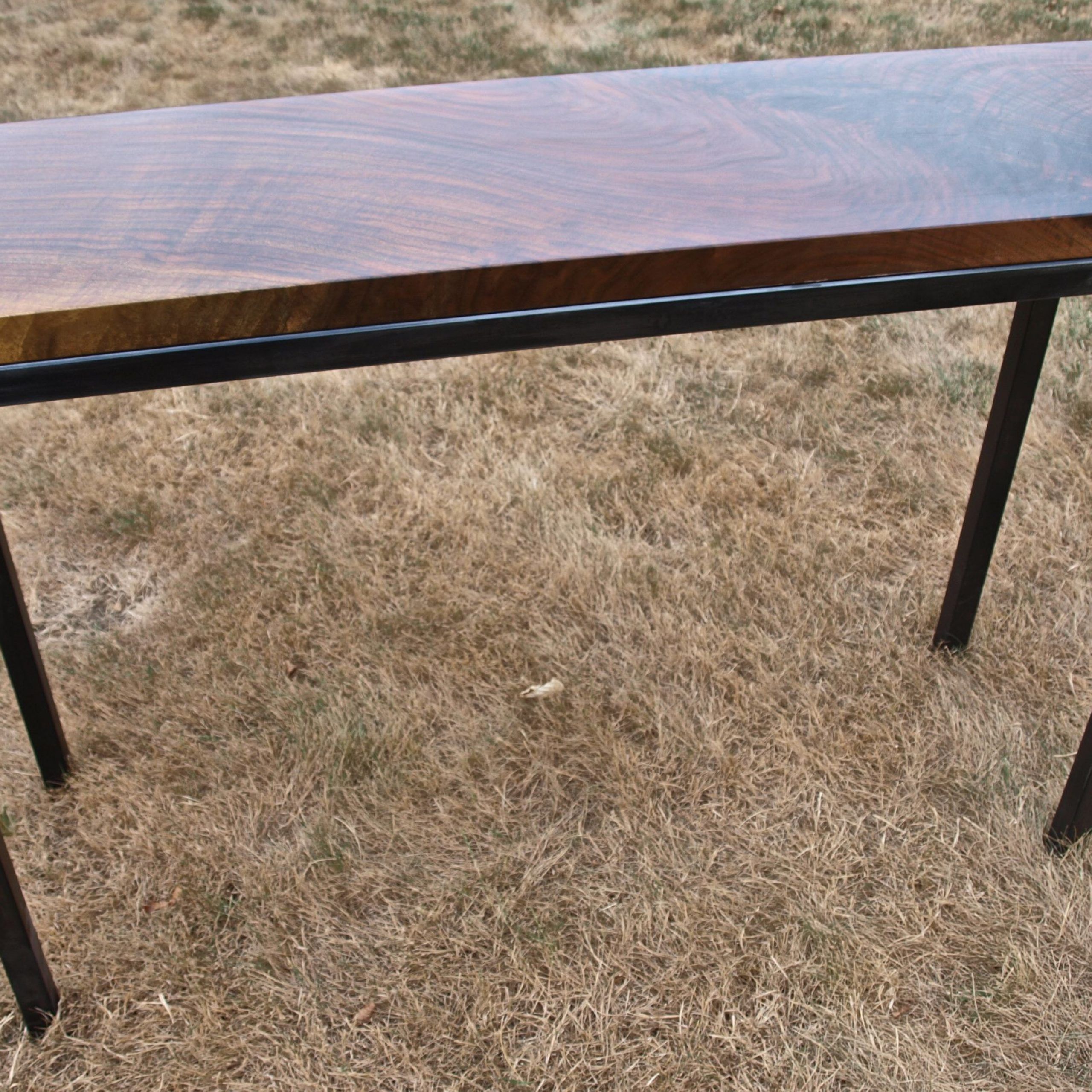 Hand Made Walnut & Steel Console/entry Tablewitness Tree Studios Intended For Walnut Console Tables (View 7 of 20)