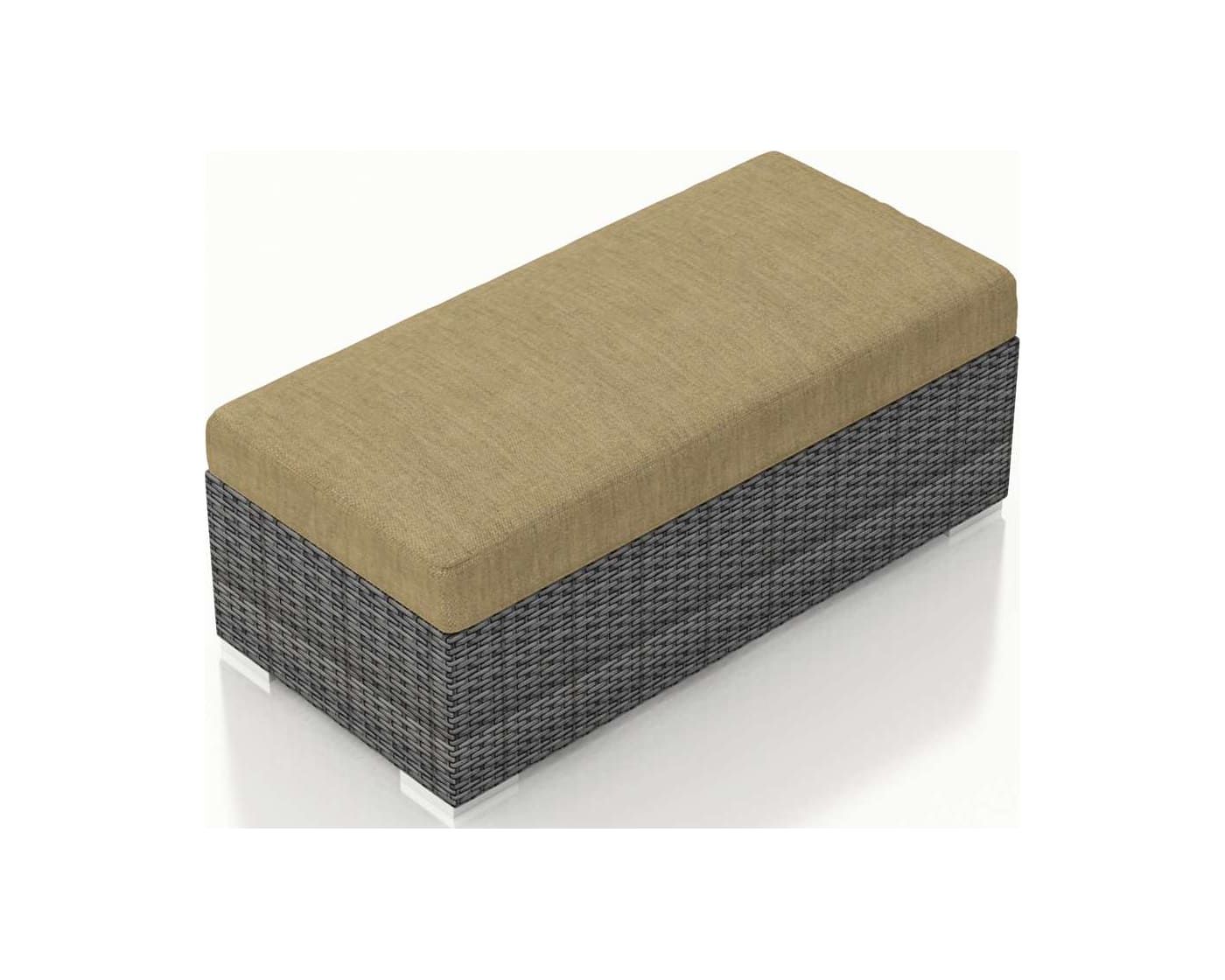 Harmonia Living District Textured Slate Double Ottoman With Beige With Textured Tan Cylinder Pouf Ottomans (View 1 of 20)