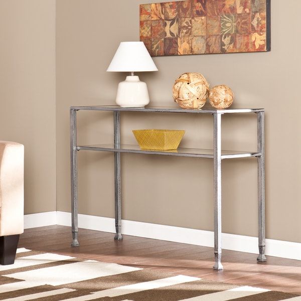 Harper Blvd Silver Metal And Glass Console Table – Free Shipping Today With Regard To Metallic Silver Console Tables (View 12 of 20)