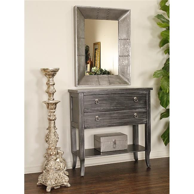 Heirloom 2 Drawer Console Table With Shelf – Distressed Gray Wash In Gray Wash Console Tables (View 13 of 20)