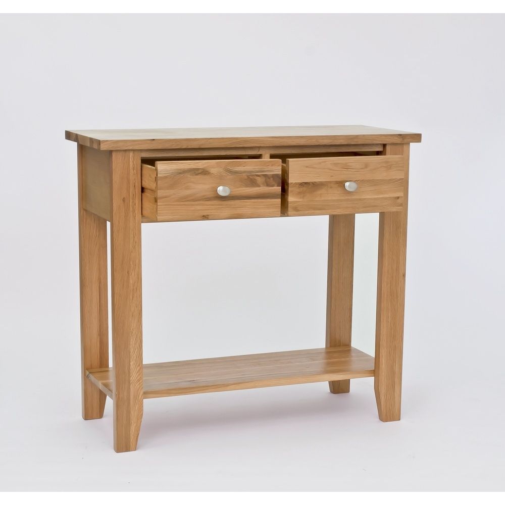 Henley Oak 2 Drawer Console Table | The Furniture House Within 2 Drawer Console Tables (View 5 of 20)