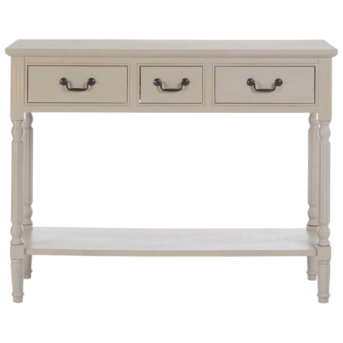 Heritage Console Table Rectangular / 3 Drawers Vintage Grey | Robert Dyas With Regard To Vintage Gray Oak Console Tables (View 4 of 20)