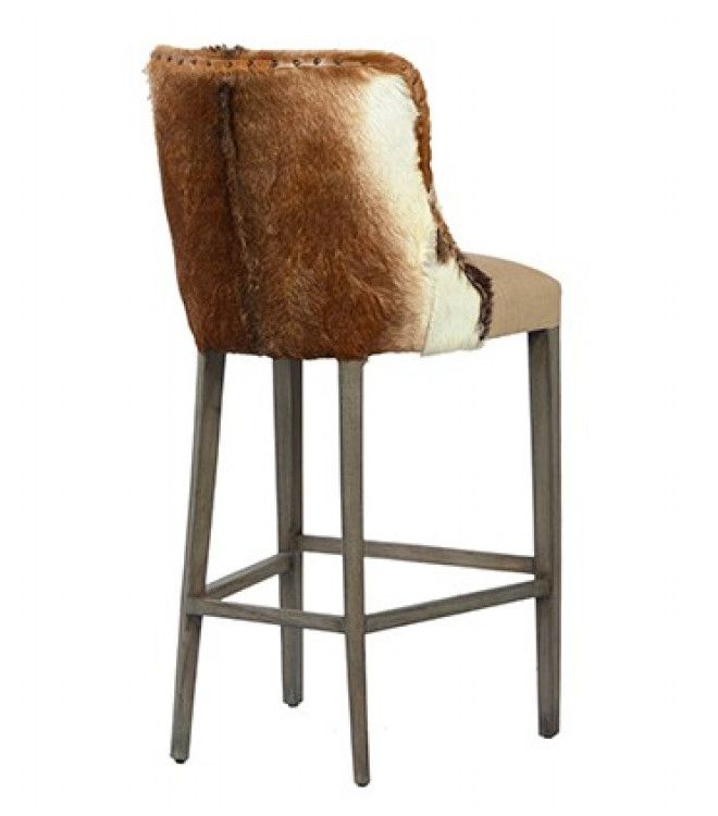 Hide Back Wood Frame Cream Fabric Stool 2 Sizes Inside Brown Natural Skin Leather Hide Square Box Ottomans (View 5 of 20)