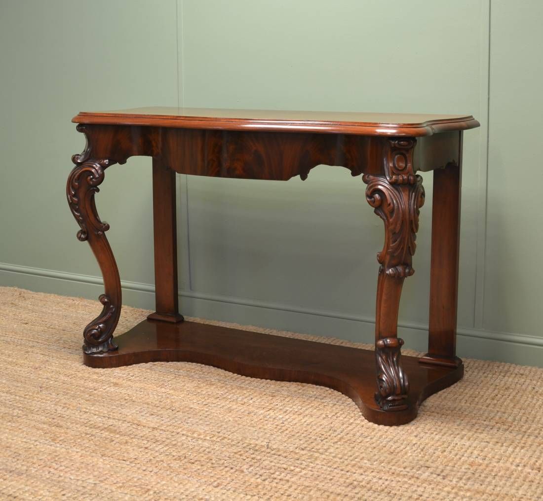 High Quality Victorian Antique Mahogany Console Table – Antiques World In Antique White Black Console Tables (View 5 of 20)