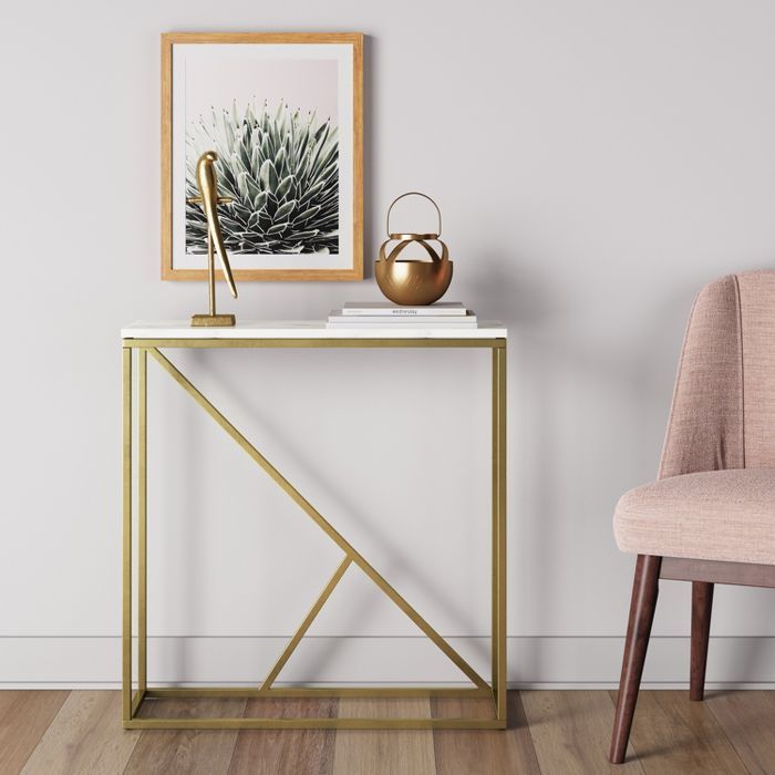 Highfield Console Table White Marble/brass Ships Flat – Project 62 Within White Marble And Gold Console Tables (View 5 of 20)
