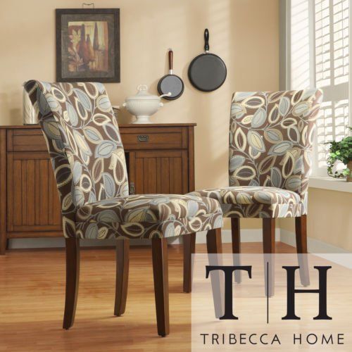 Home Leaf Print Accent Parson Side Chairs (set Of 2) (View 9 of 20)
