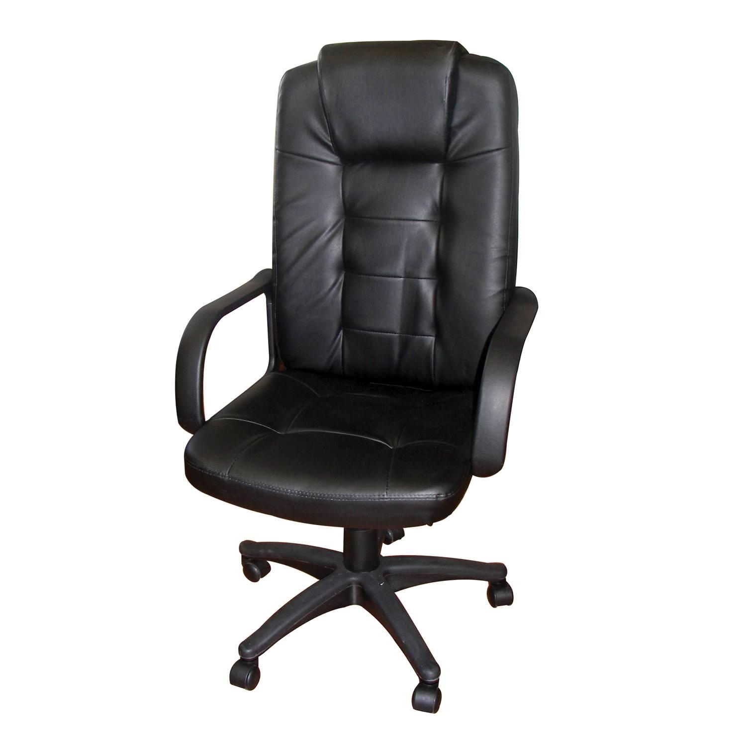 Home Source Bradley Black Faux Leather Swivel Office Chair With 5 Pertaining To Black Faux Leather Swivel Recliners (Gallery 19 of 20)