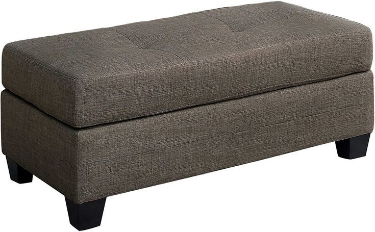 Homelegance Phelps 48" X 24" Fabric Ottoman – Grayish Brown – Home Intended For Brown Fabric Tufted Surfboard Ottomans (View 2 of 20)