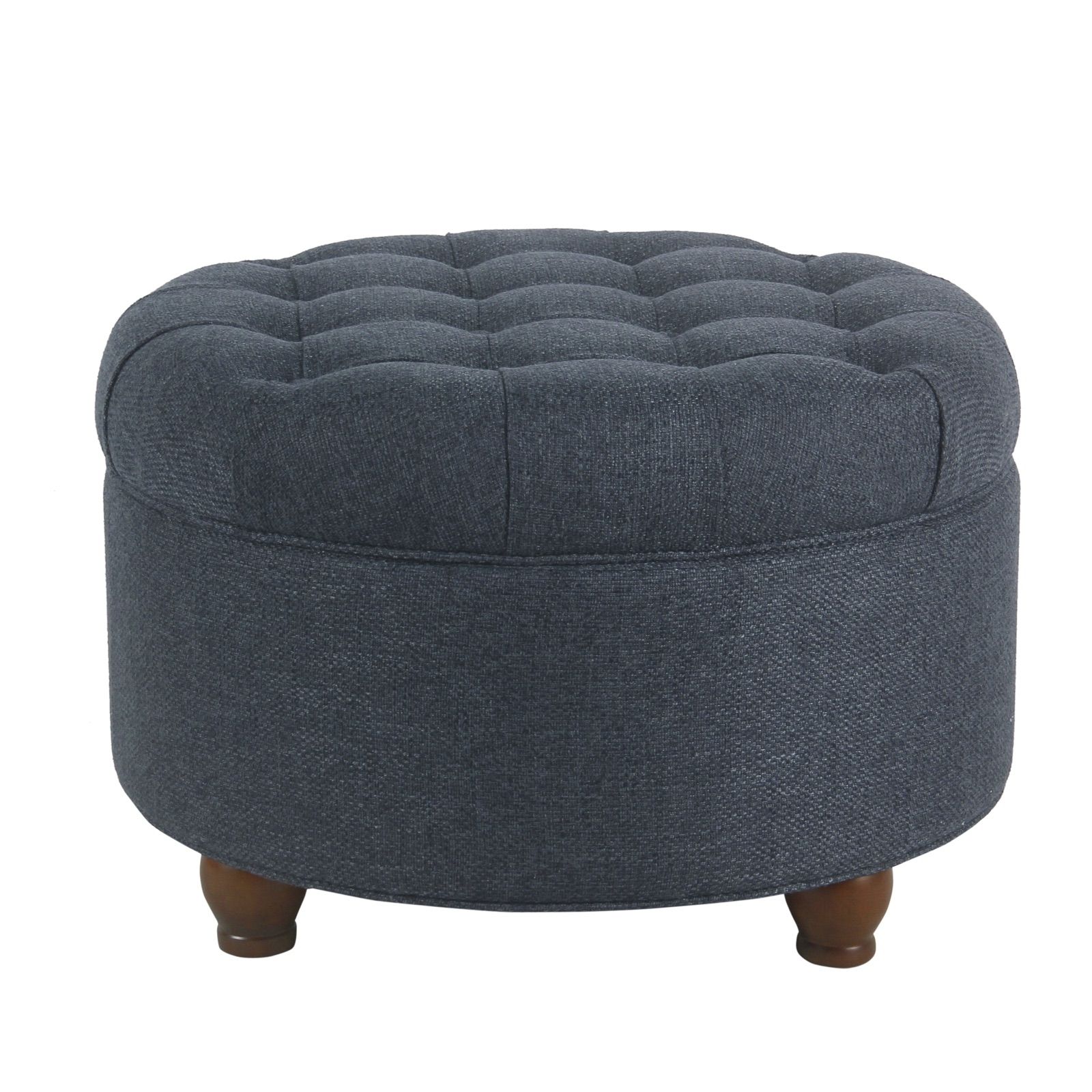 Homepop Large Tufted Round Storage Ottoman, Multiple Colors – Walmart With Regard To Tufted Ottomans (View 18 of 20)