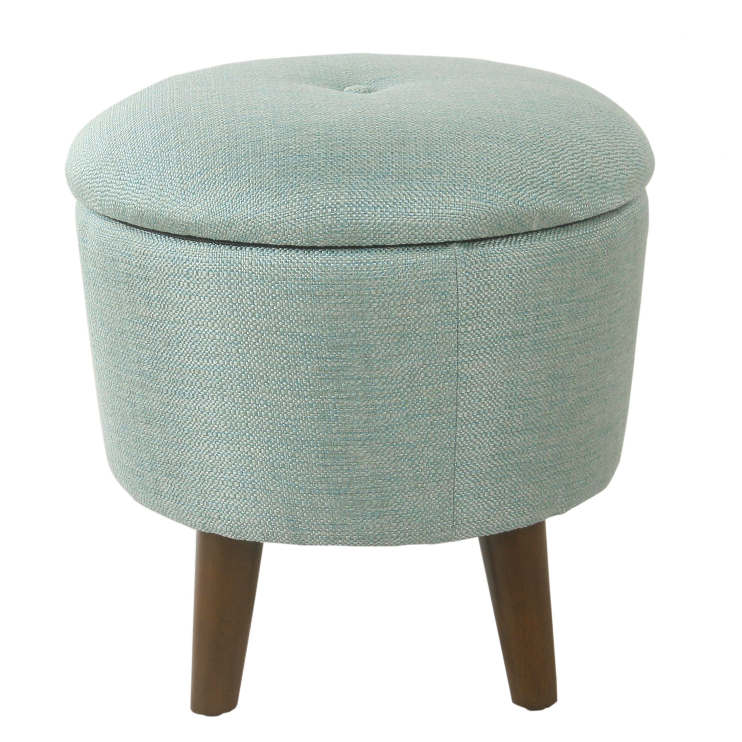 Homepop Modern Round Velvet Tufted Storage Ottoman, Multiple Colors With Regard To Gray Velvet Ottomans With Ample Storage (View 3 of 20)