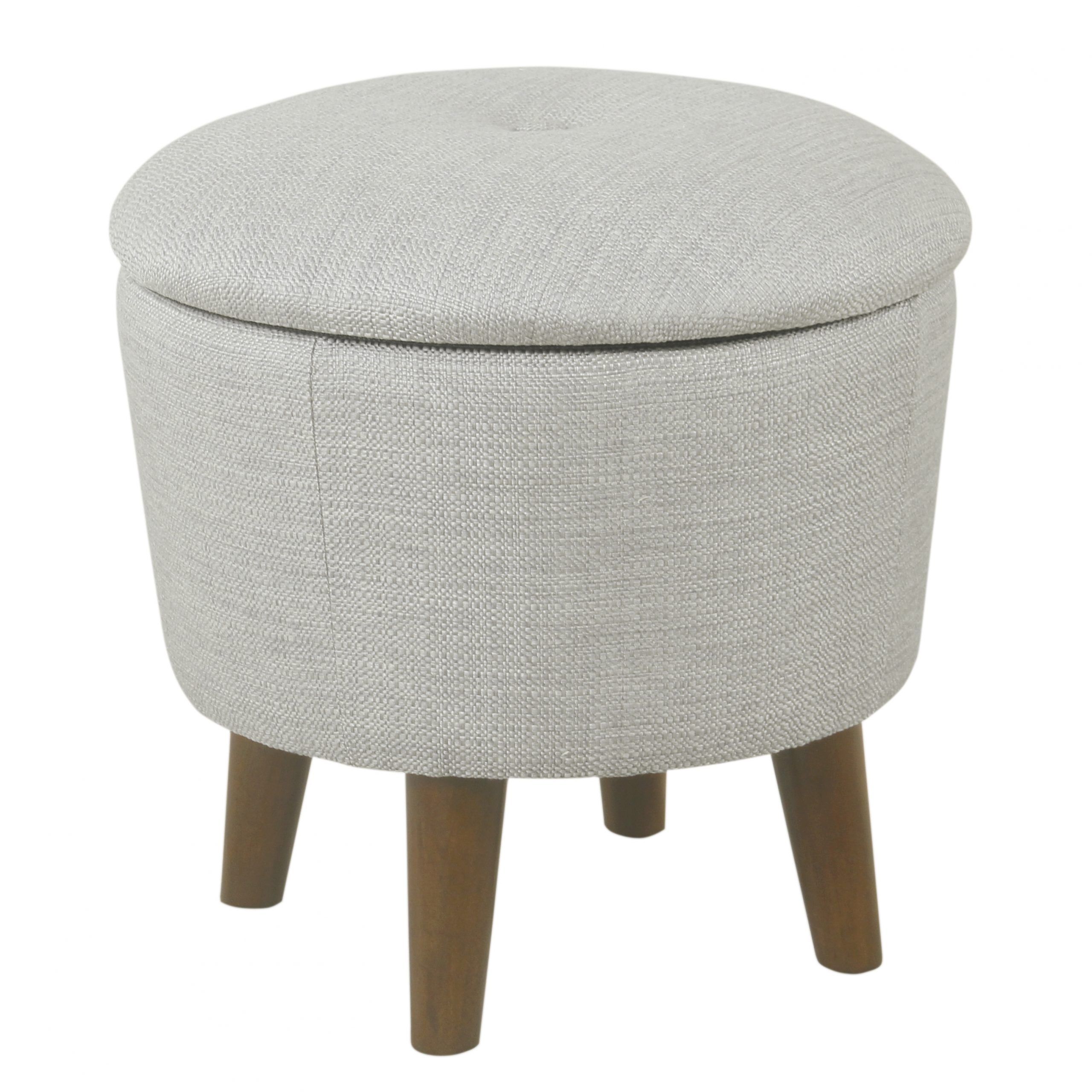 Homepop Modern Round Velvet Tufted Storage Ottoman, Multiple Colors With Regard To Wool Round Pouf Ottomans (View 5 of 20)