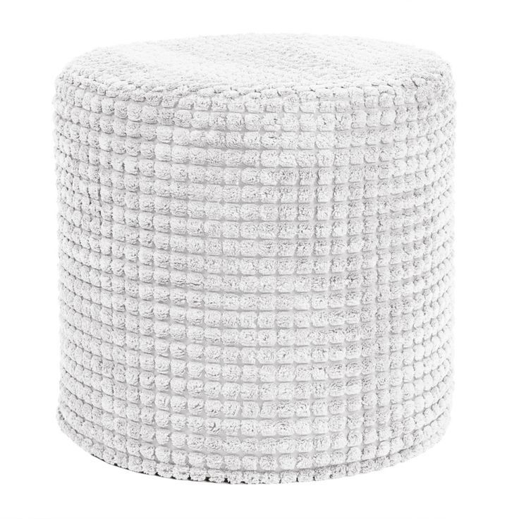 Howard Elliott Tempo White No Tip Cylinder Ottoman | Ottoman, Howard With White Solid Cylinder Pouf Ottomans (View 7 of 18)