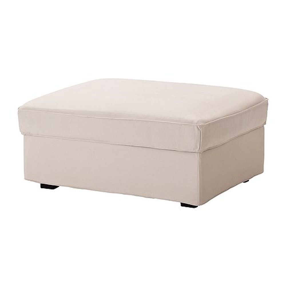 Ikea Kivik Footstool Slipcover Ottoman Cover Ingebo Light Beige With Beige Cotton Pouf Ottomans (View 12 of 20)