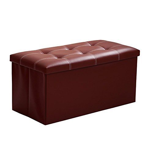Insassy Folding Storage Ottoman Bench Foot Rest Toy Box Hope Chest Faux Regarding Medium Brown Leather Folding Stools (View 3 of 20)