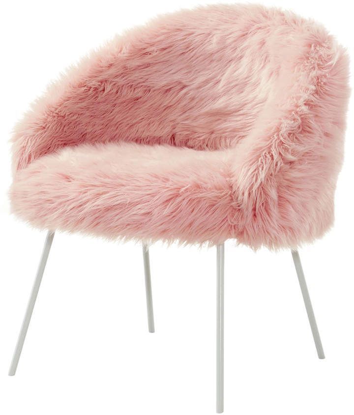 Inspired Home Faux Fur Accent Chair | Cute Room Decor, Fluffy Chair, Chair With White Faux Fur Round Accent Stools With Storage (View 9 of 20)