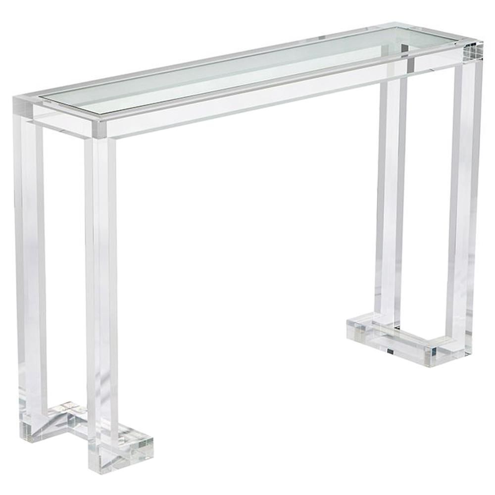 Interlude Ava Modern Acrylic Console Table | Kathy Kuo Home Intended For Clear Acrylic Console Tables (View 17 of 20)