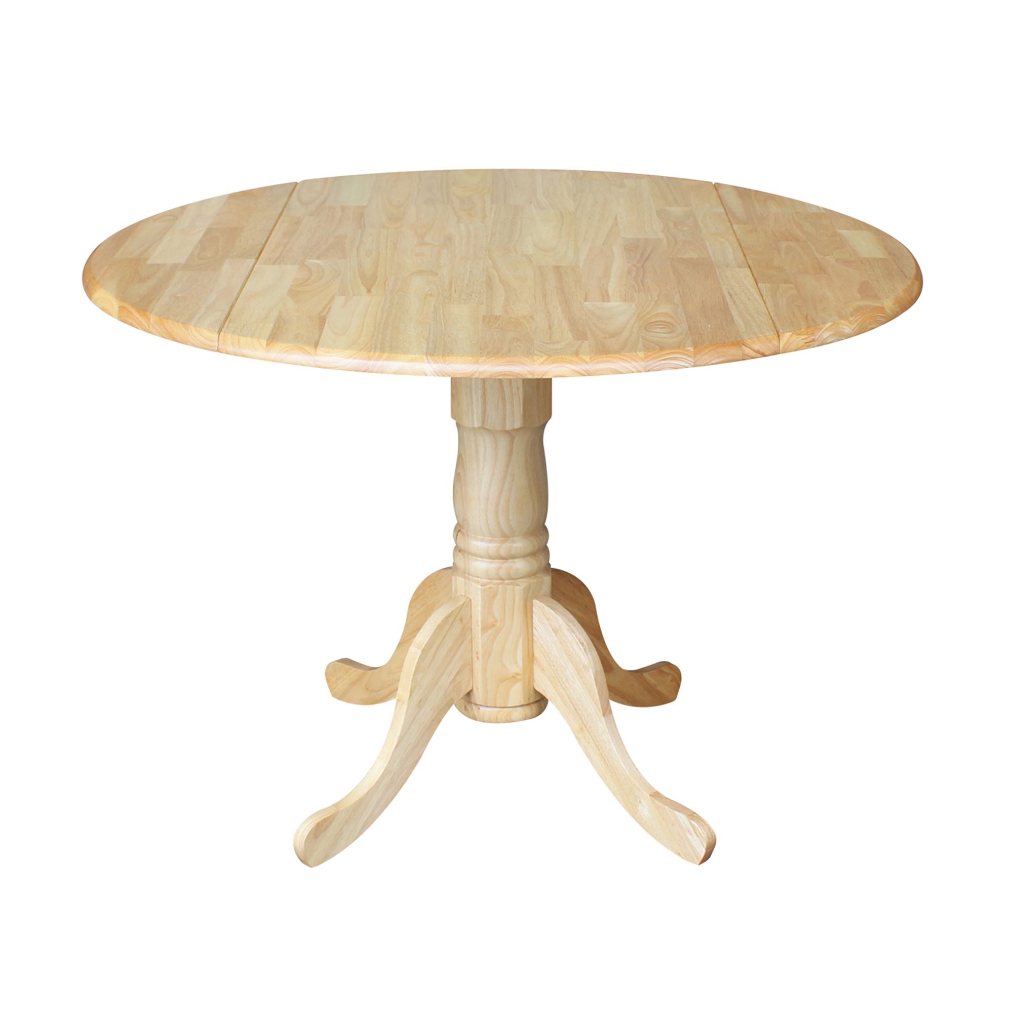 International Concepts 42" Round Dual Drop Leaf Pedestal Table, Natural Within Leaf Round Console Tables (View 15 of 20)
