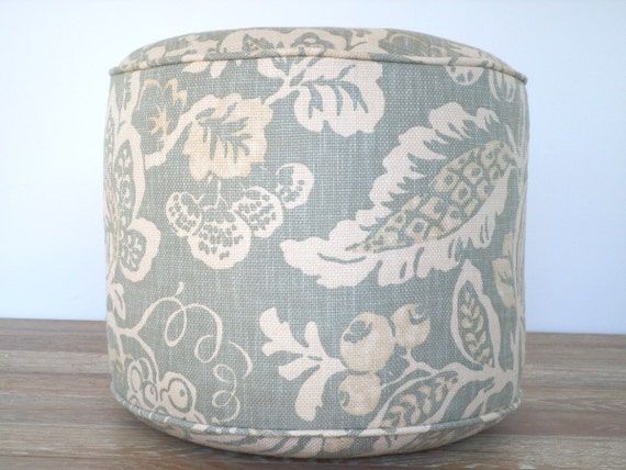 Items Similar To Beige Pouf Ottoman 18" Textured Fabric, Round Pouf Within Textured Tan Cylinder Pouf Ottomans (View 2 of 20)