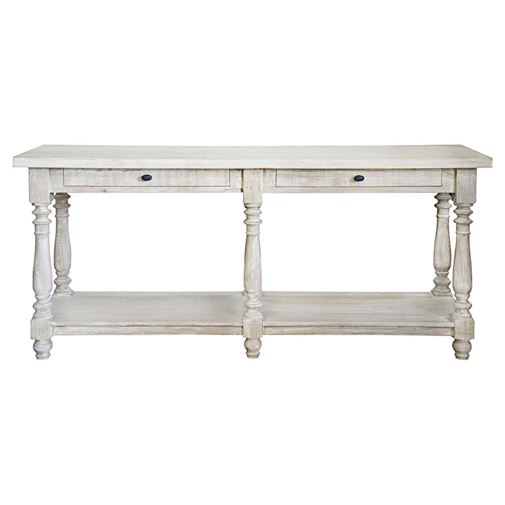 Jacques French Country Grey Washed Reclaimed Wood Console Table Pertaining To Smoke Gray Wood Console Tables (View 16 of 20)