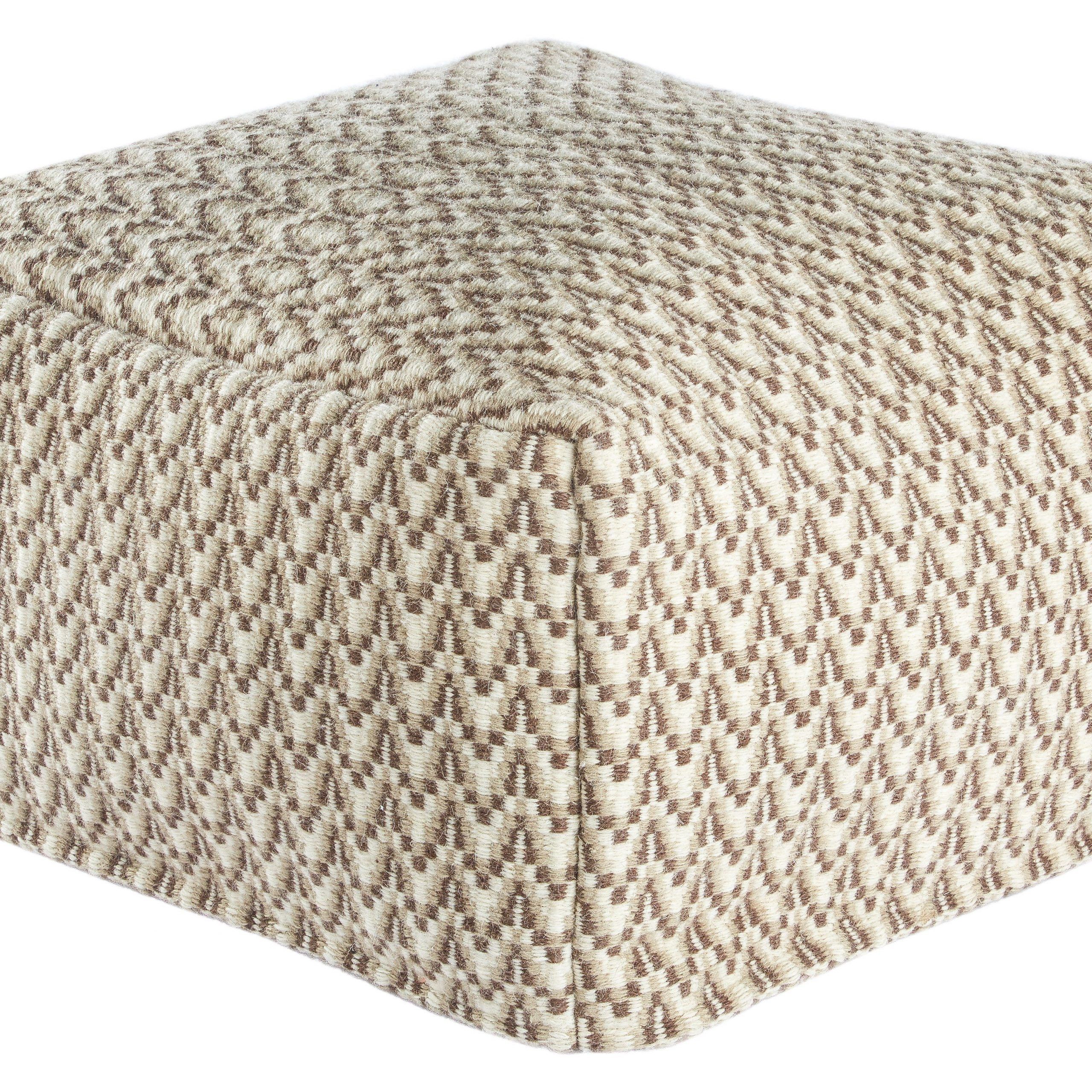 Jaipur Living Scandinavia Scp16 Gray/silver Pouf | Square Pouf, Pouf Within Gray Stripes Cylinder Pouf Ottomans (View 5 of 20)