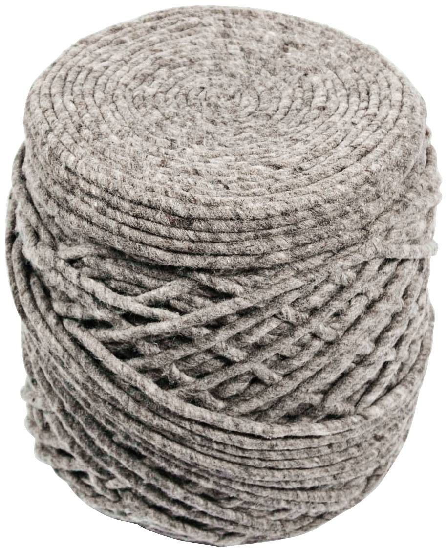 Jaipur Scandinavia Wrapped Wool Cylinder Pouf Ottoman – #6y679 | Lamps Pertaining To Beige And Dark Gray Ombre Cylinder Pouf Ottomans (View 3 of 20)