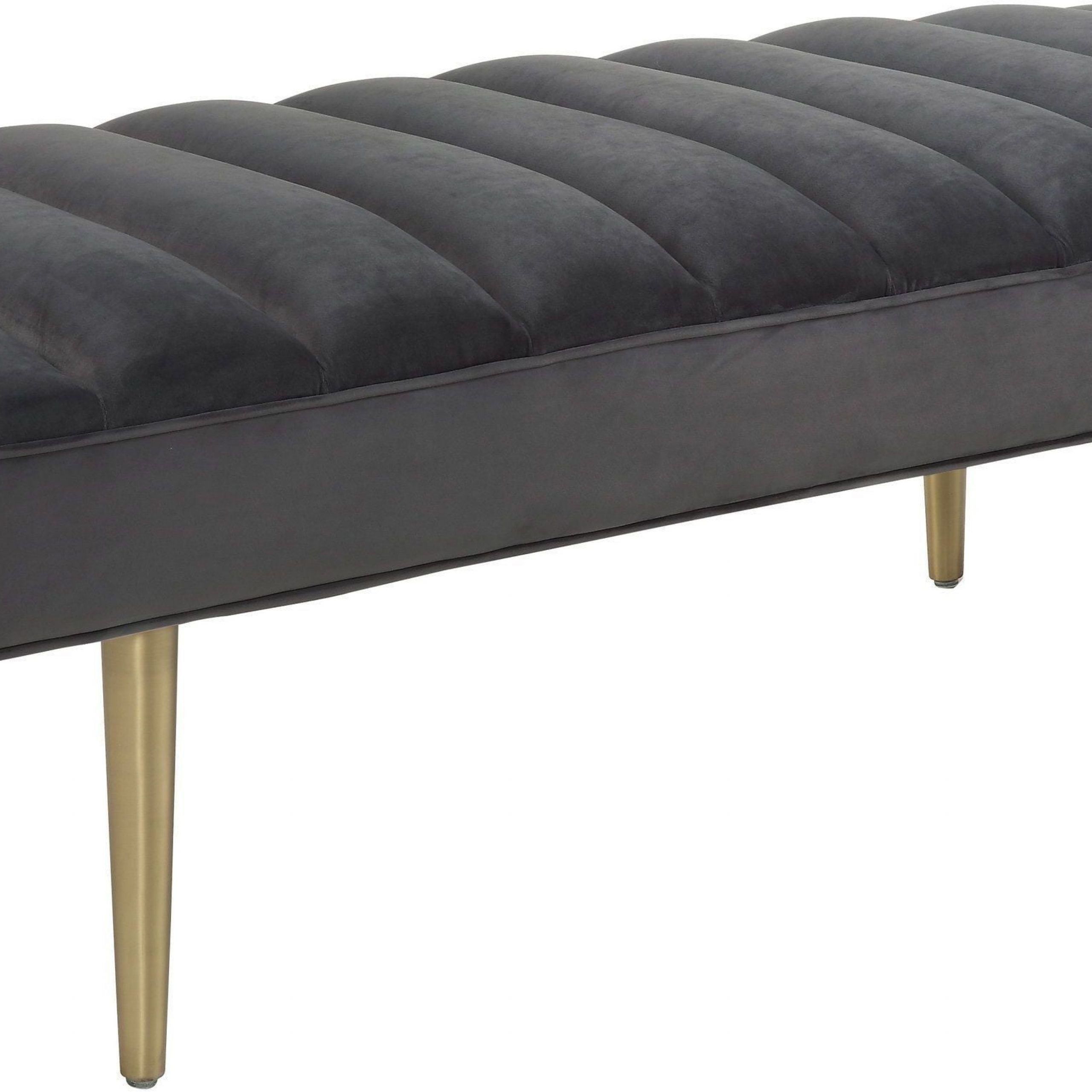Jax Grey Velvet Bench From Tov | Coleman Furniture In Rivet Gray Velvet Fabric Bench (View 15 of 20)